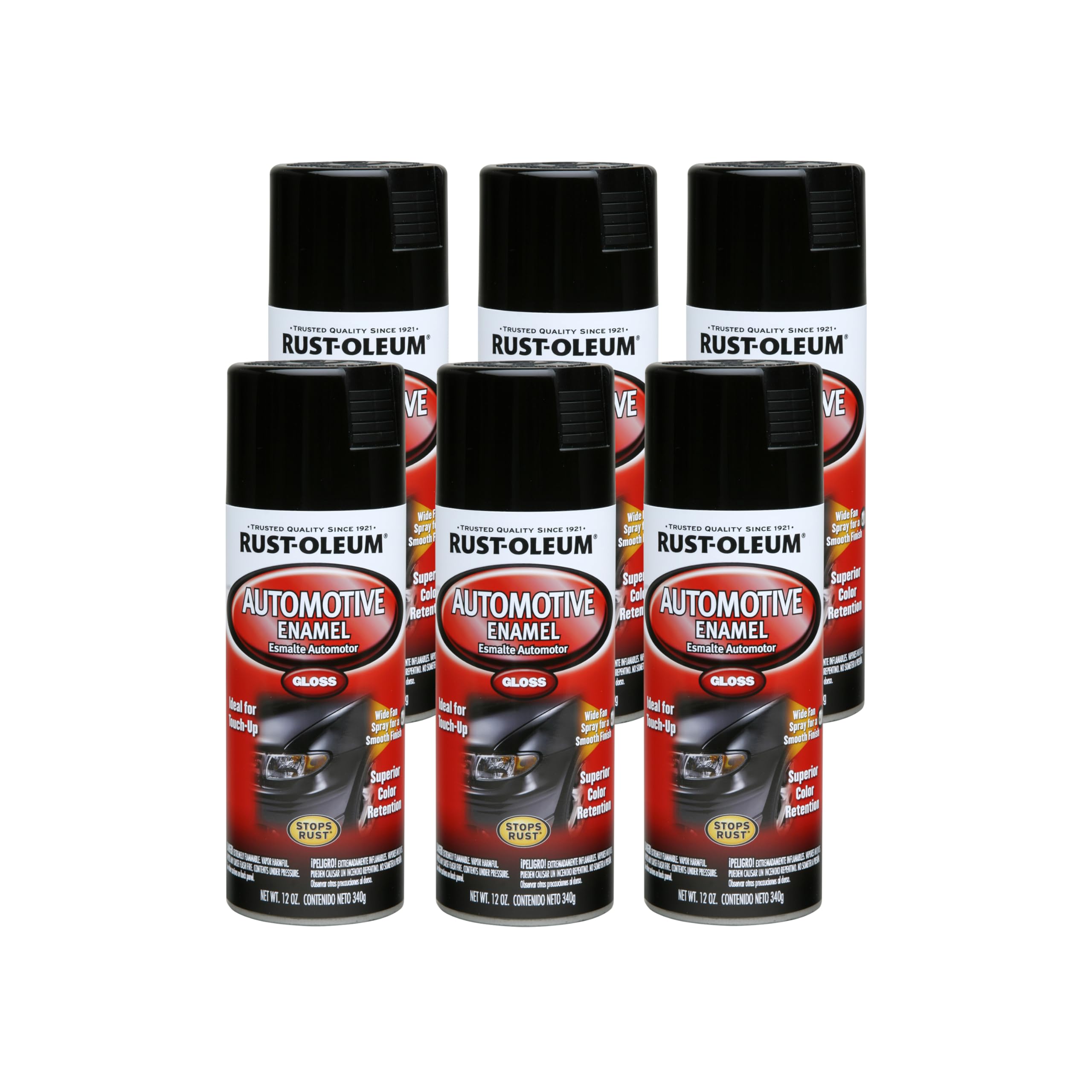 Rust-Oleum 252462 gloss black enamel spray paint for durable automotive touch-ups.