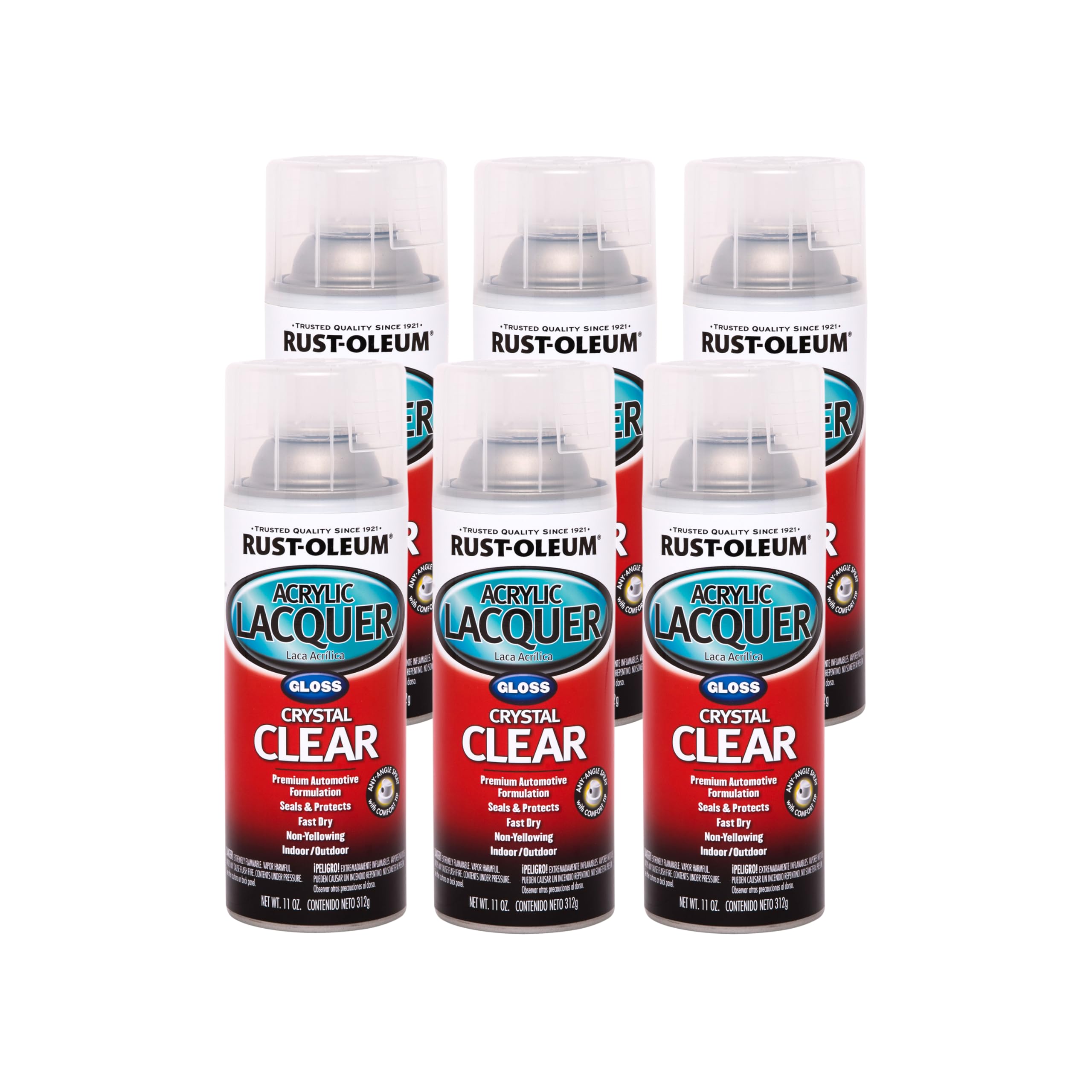 Rust-Oleum Automotive acrylic lacquer spray, gloss clear, delivers showroom shine and durable finish.