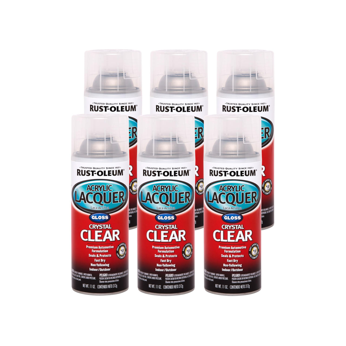 Rust-Oleum Automotive acrylic lacquer spray, gloss clear, delivers showroom shine and durable finish.