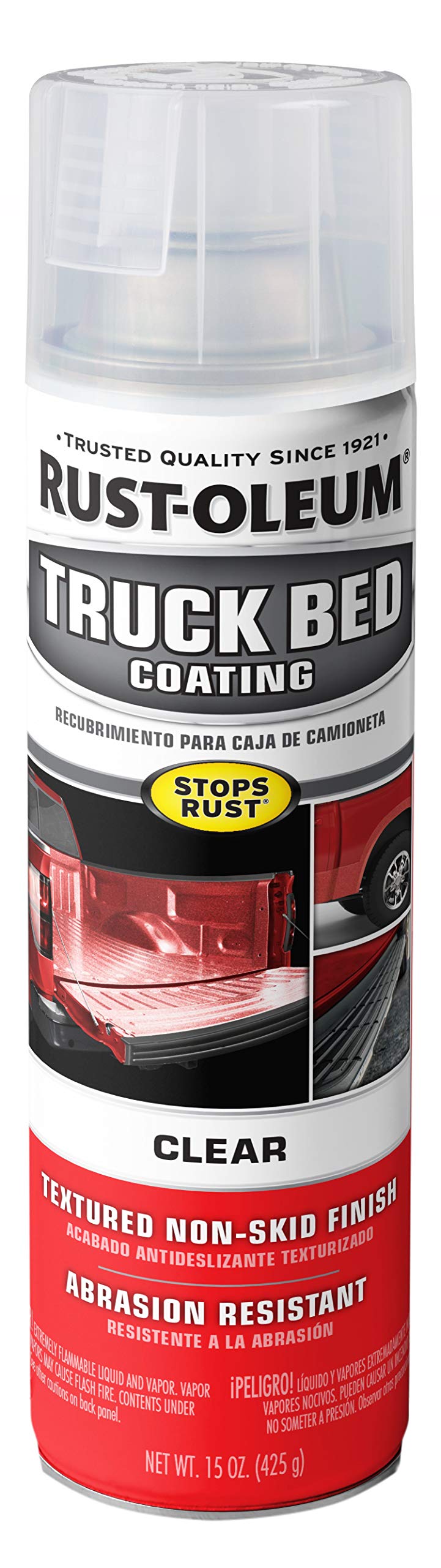 Rust-Oleum truck bed coating spray protects truck metal surfaces with a textured finish.