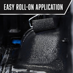 Rust-Oleum truck bed coating applies by spray, brush, or roller for flexible use.