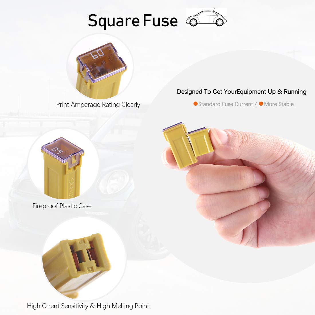 Rustark low-profile fuses shown for space-saving automotive protection.