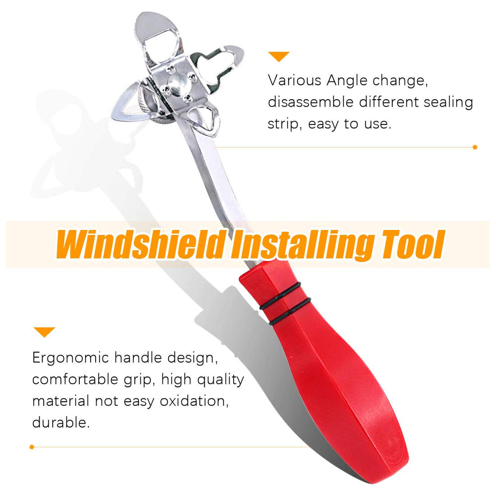 Rustark offset windshield installing tool in use for precise gasket alignment