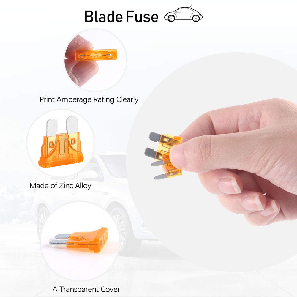 Rustark standard and mini blade fuses arranged for easy selection.