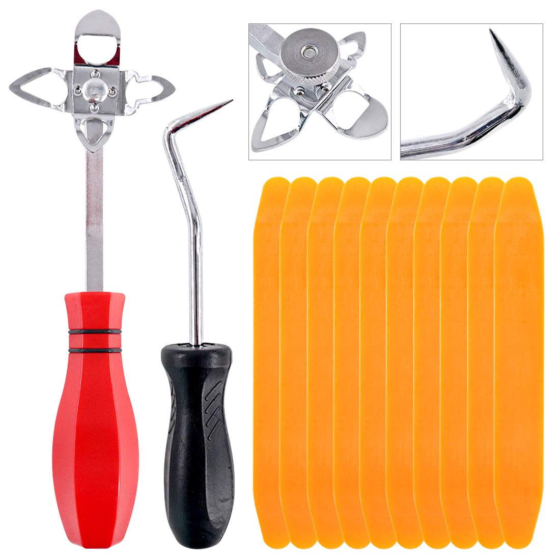 Rustark windshield installation tools kit laid out for seal and trim replacement