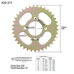 RUTU rear sprocket 68mm mounting spacing designed for secure installation.