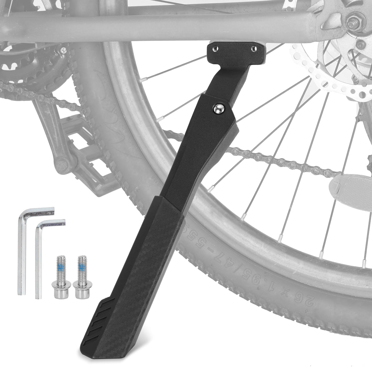 RUTU bike kickstand compact-assembly enables quick mounting with tools