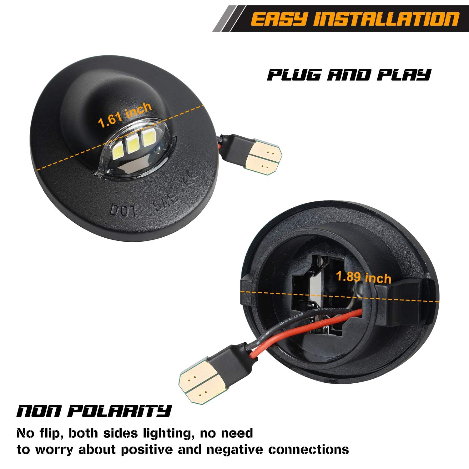 Waterproof and sealed RUXIFEY license light protects against weather