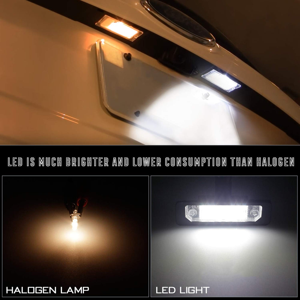 RUXIFEY LED license plate light shows higher brightness than stock bulbs.