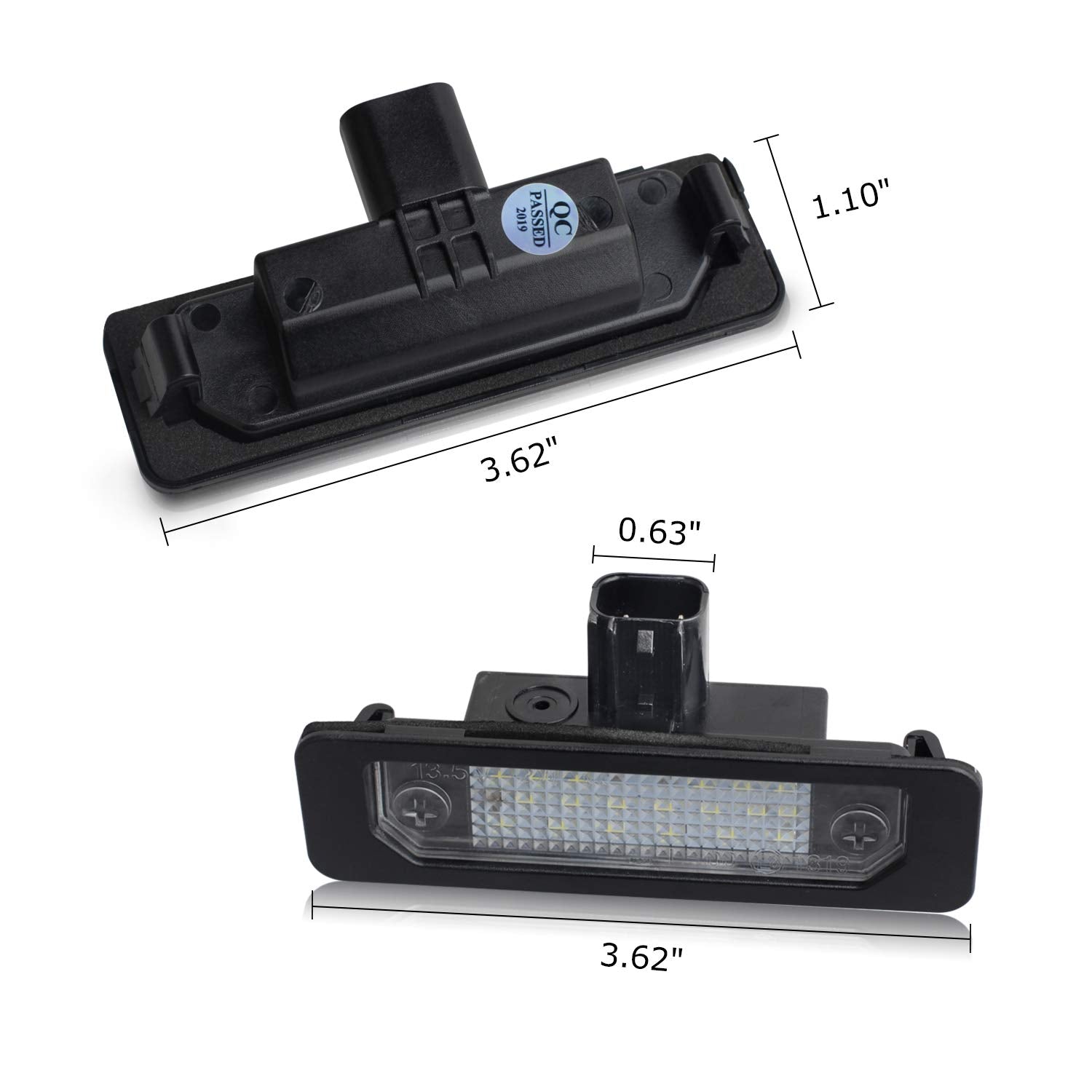 RUXIFEY license plate lights easy plug-and-play installation.