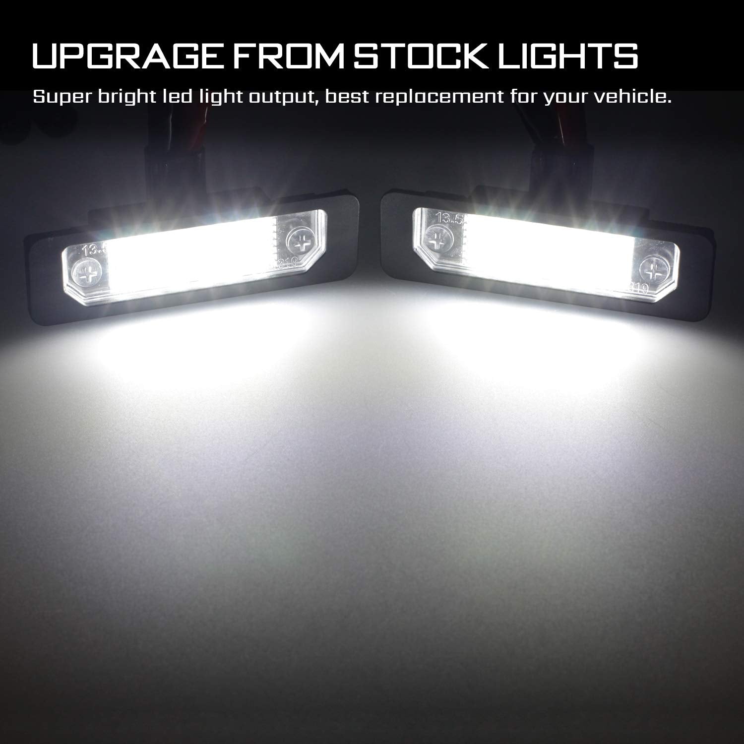 RUXIFEY license plate lights installed on a vehicle for enhanced rear visibility.