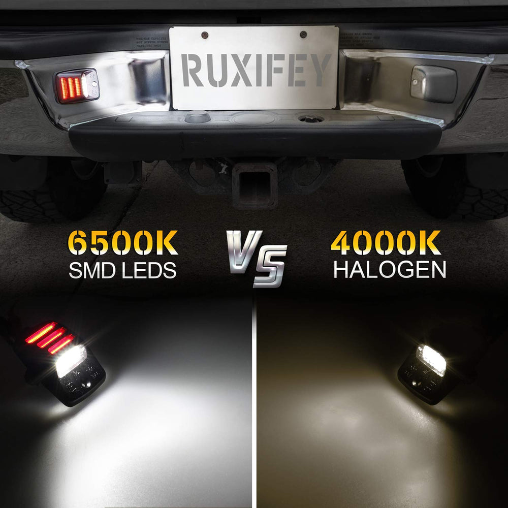 RUXIFEY package includes two LED license plate lamps for easy replacement.