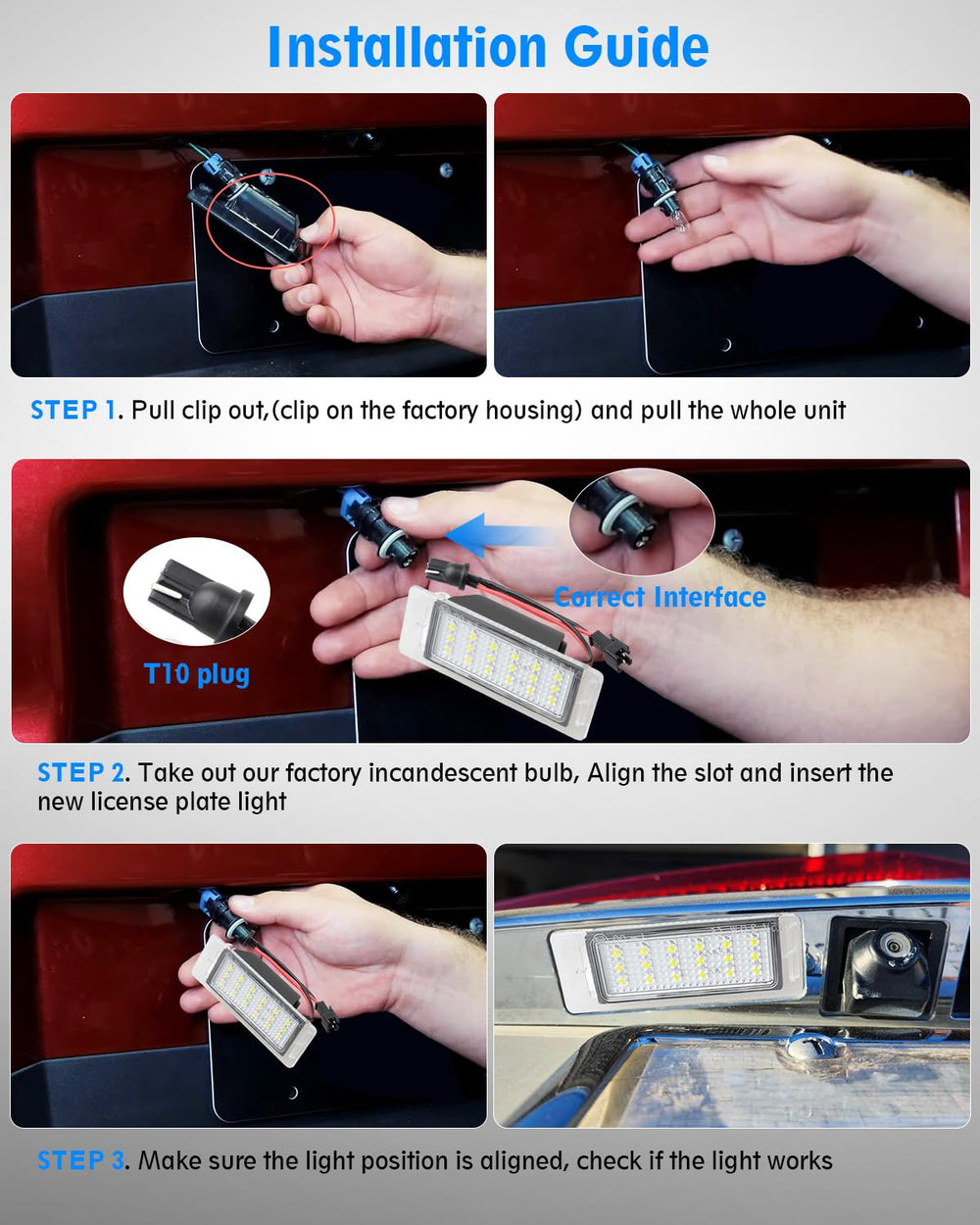 RUXIFEY license plate light features a durable PC/ABS lens and housing