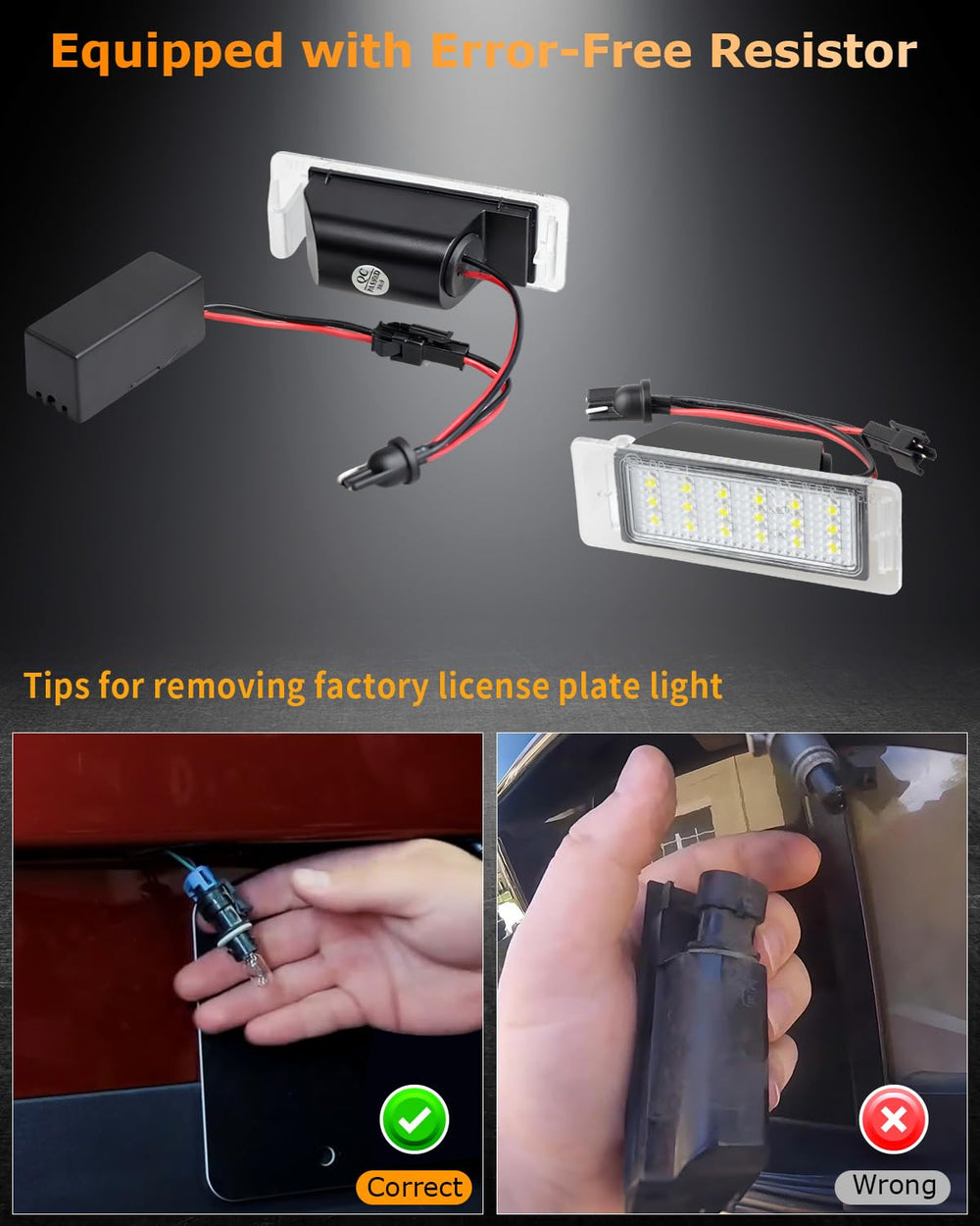 RUXIFEY license plate light plug-and-play installation for quick upgrades