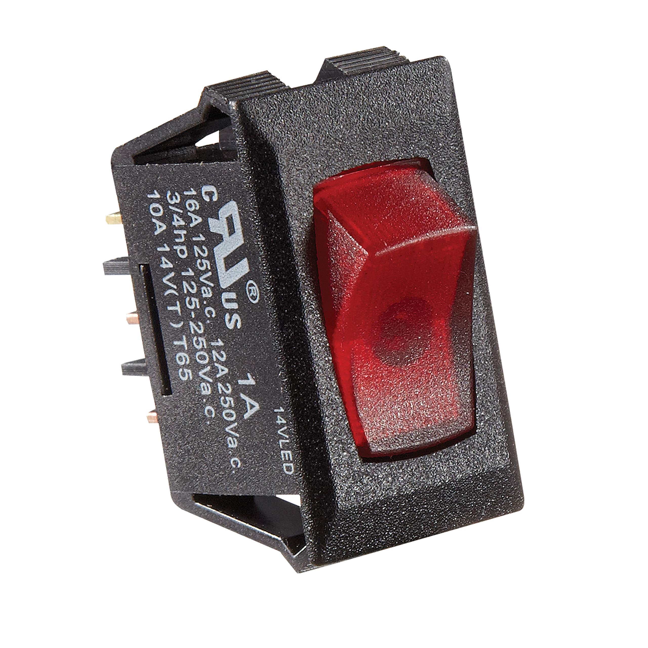 RV Designer S247 rocker switch front view for DC lighting and pump control.