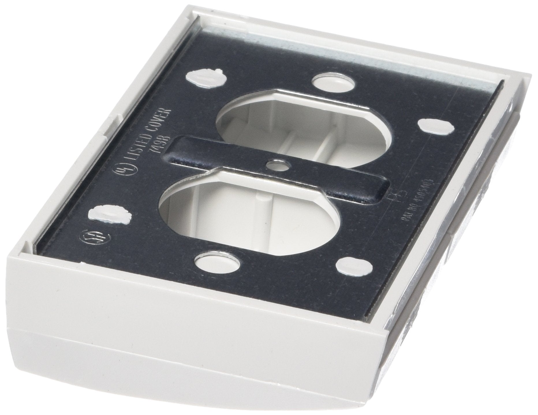 Weatherproof outlet plate in white by RV Designer with included fasteners