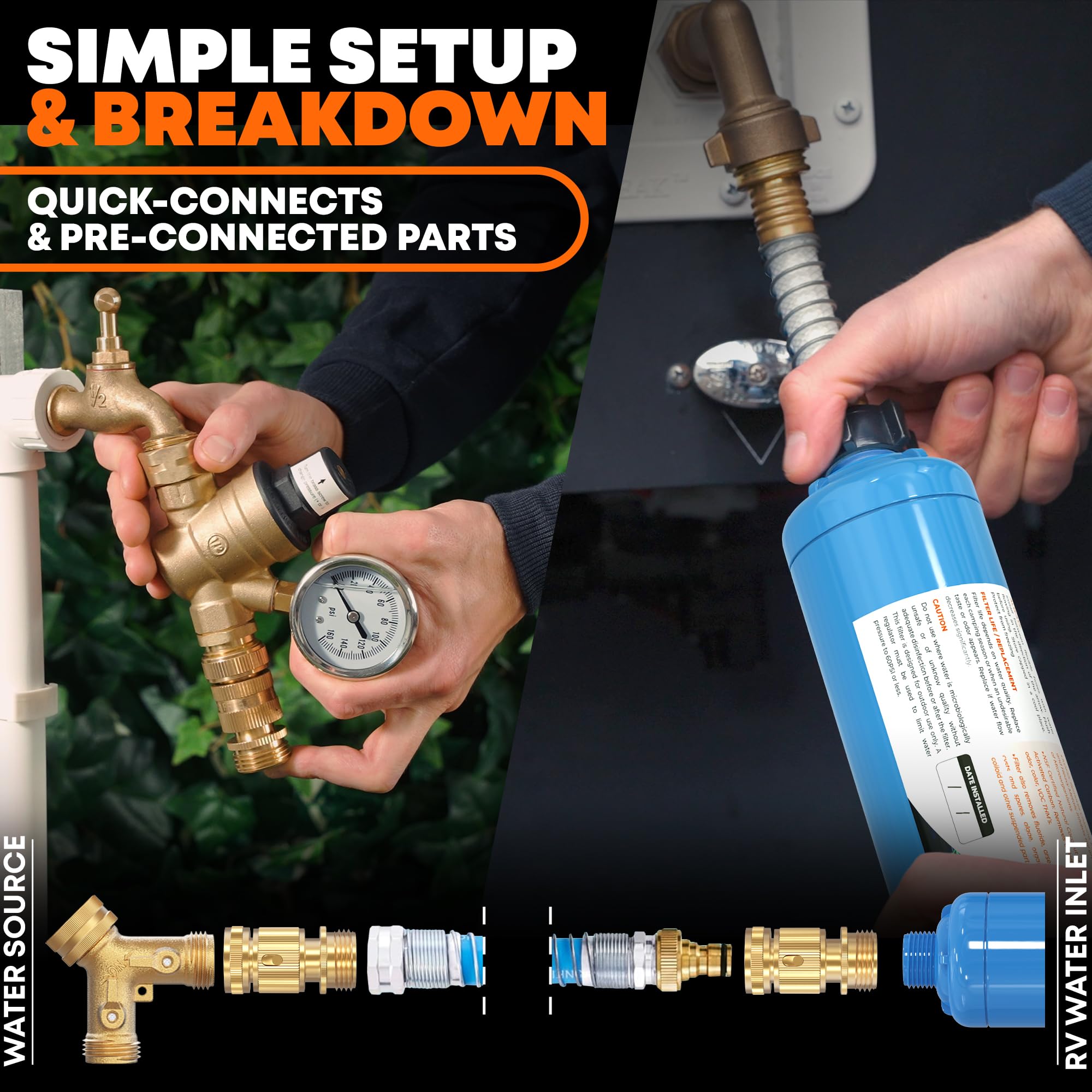 rVandtt inline filter reduces chlorine and odors for better water.
