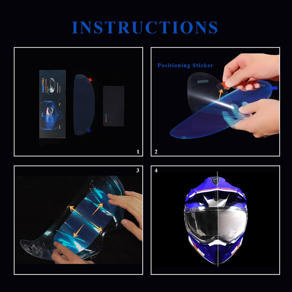 RVbasics universal-fit anti-fog film suits many helmet types for reliable fog resistance.