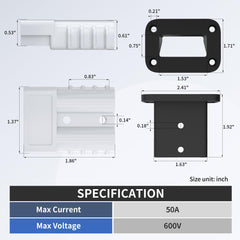 RVBOATPAT copper-silver-plated pins ensure reliable current in the 50A connector.