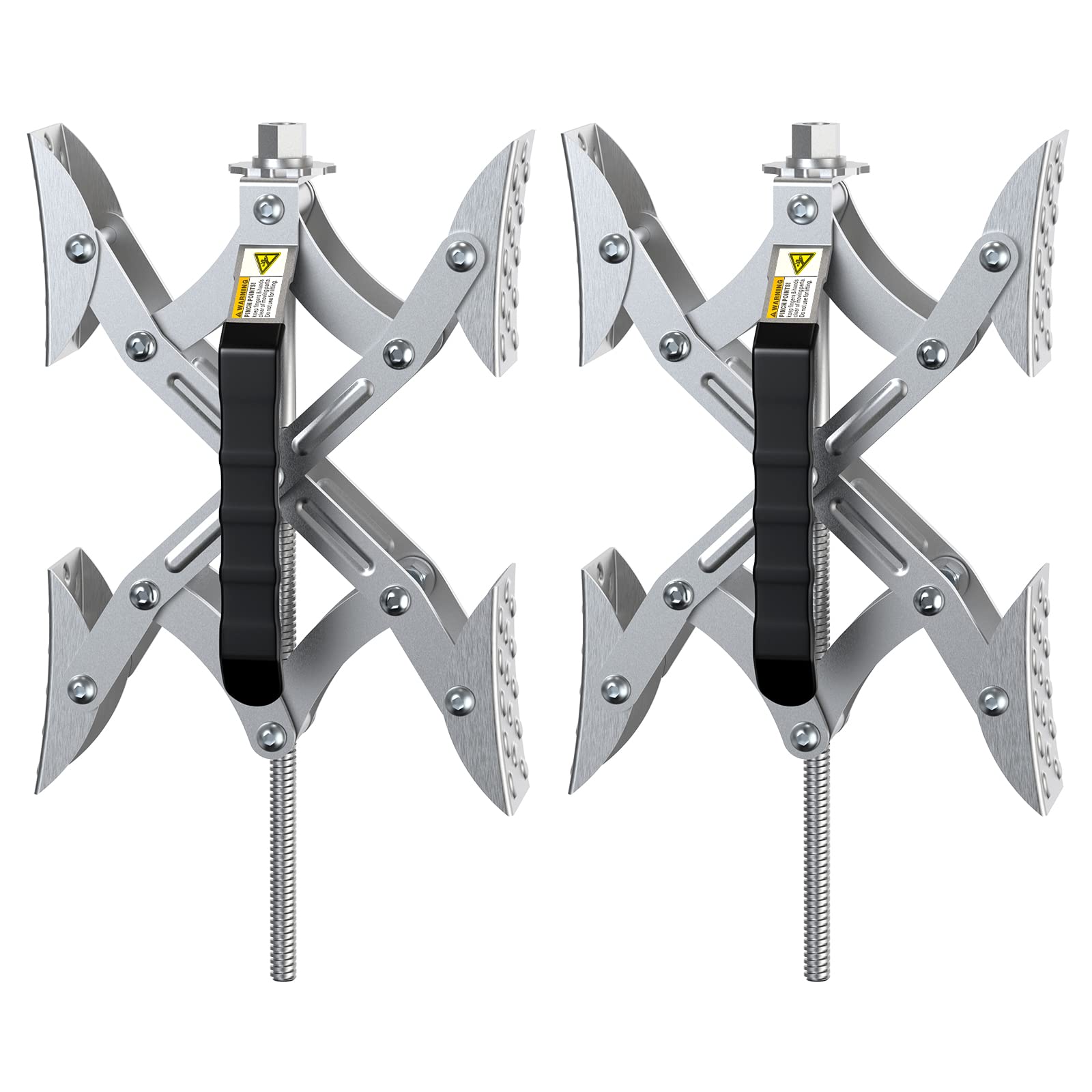 Rvdeaa RV X-Chocks stabilizer front view showing sturdy dual-side support for travel trailers.