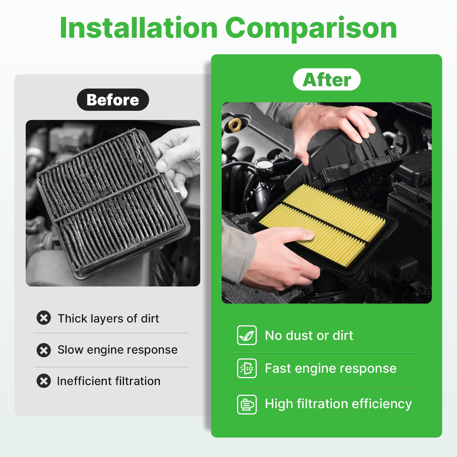 RVgolf cabin air filter CF11854 carbon layer improves interior air quality.