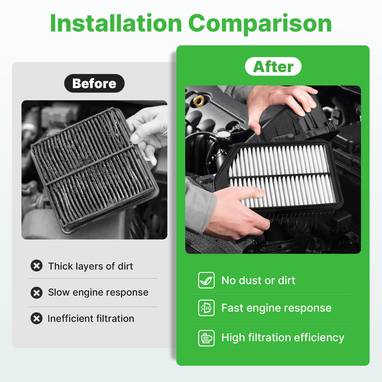 RVgolf cabin filter installed in HVAC housing for refreshed cabin air.