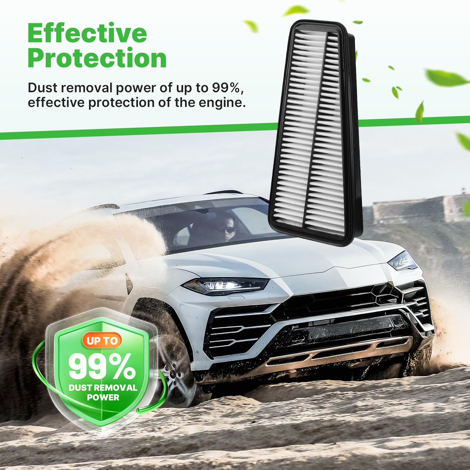 RVgolf cabin filter multi-layer filtration blocks dust and pollen