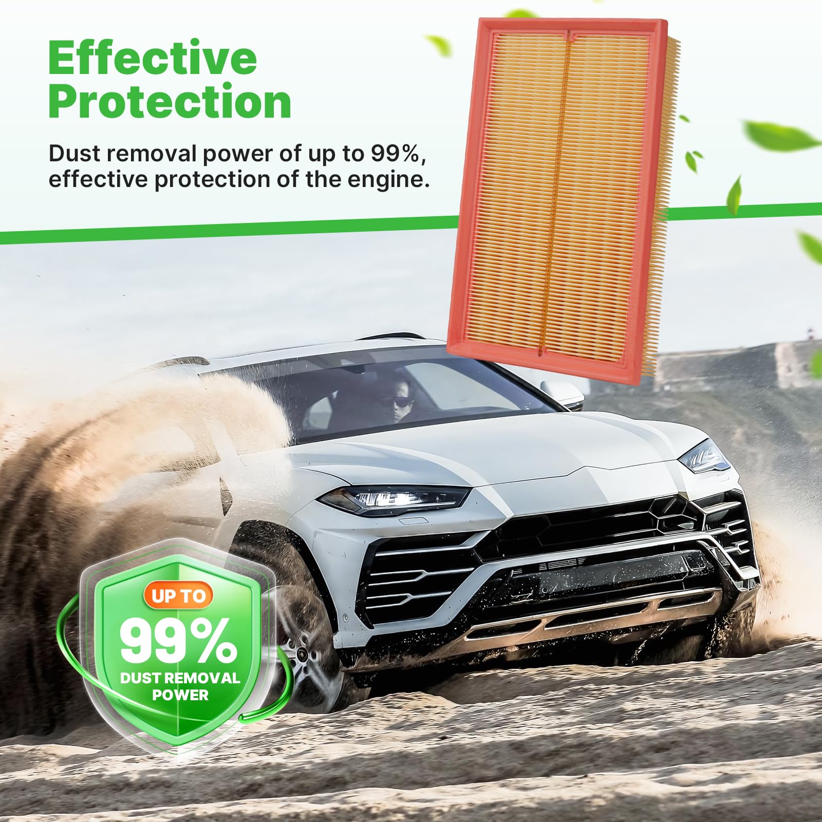 RVgolf cabin filter multi-layer media for cleaner cabin air.