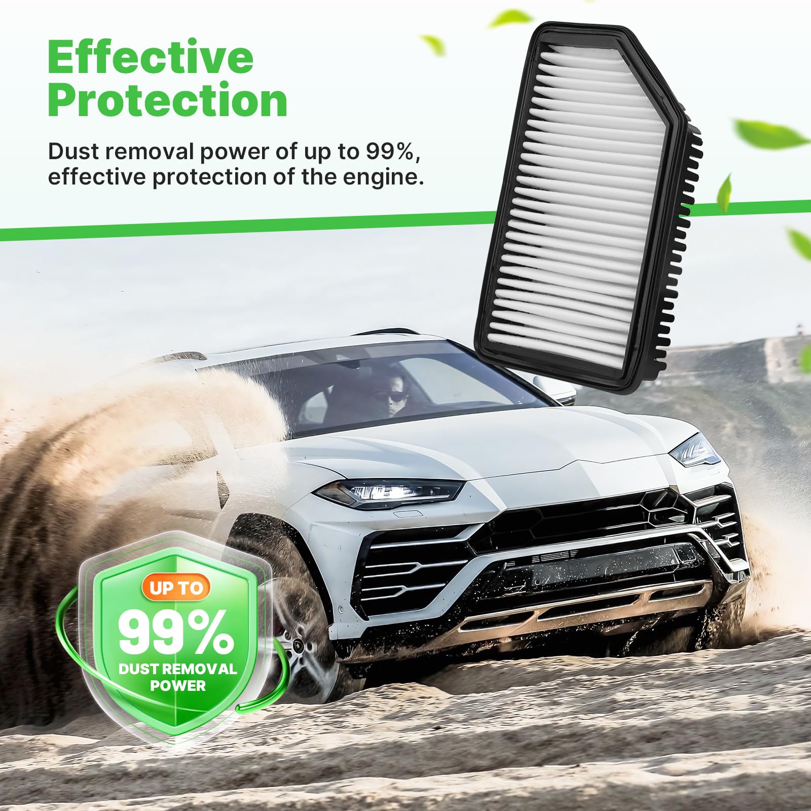 RVgolf easy-install engine air filter helps quick, tool-free replacement.