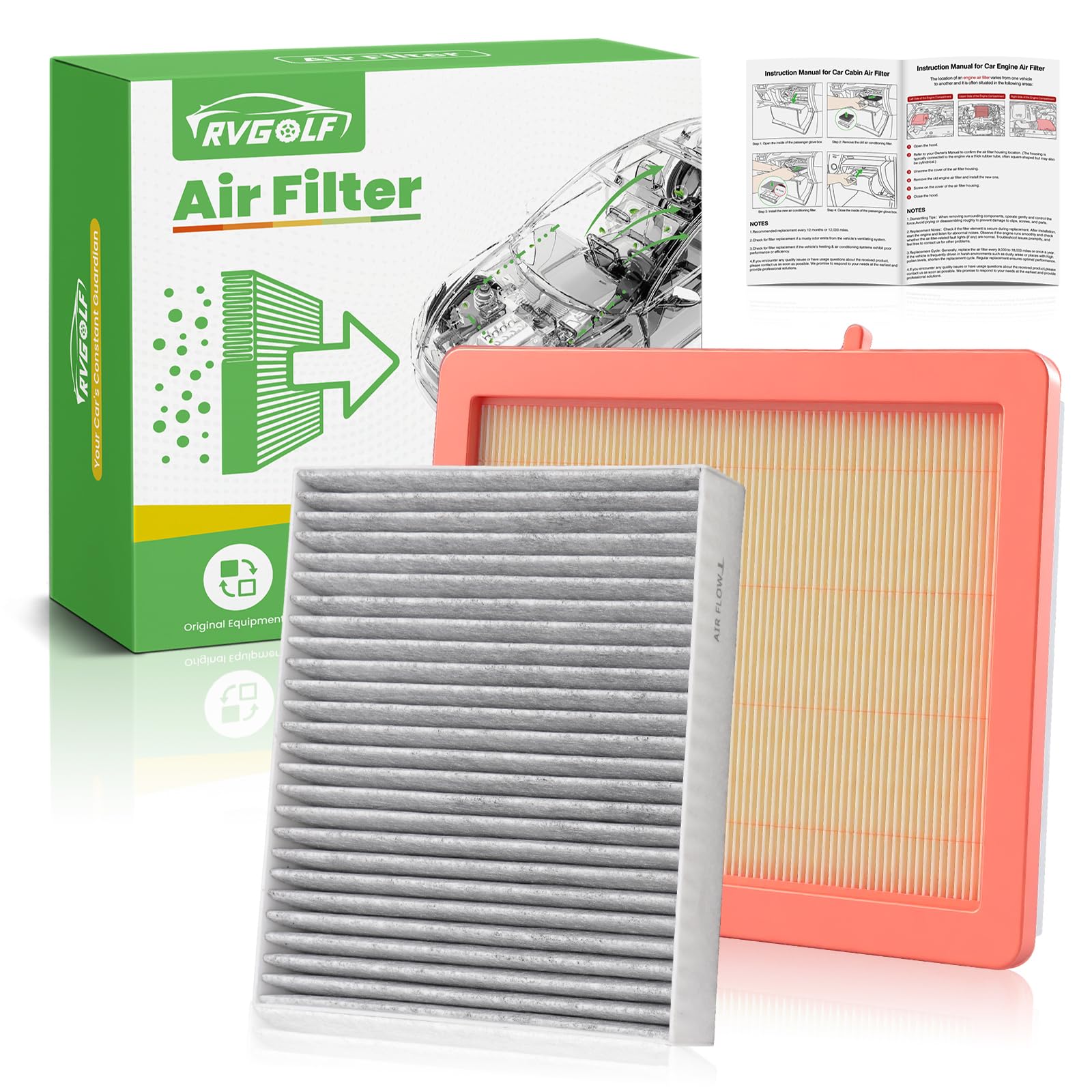 RVgolf engine air filter for Chevrolet Equinox improves intake efficiency and engine performance