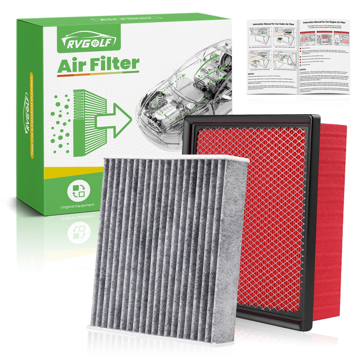 RVgolf engine air filter for Dodge Durango, enhances airflow and engine protection