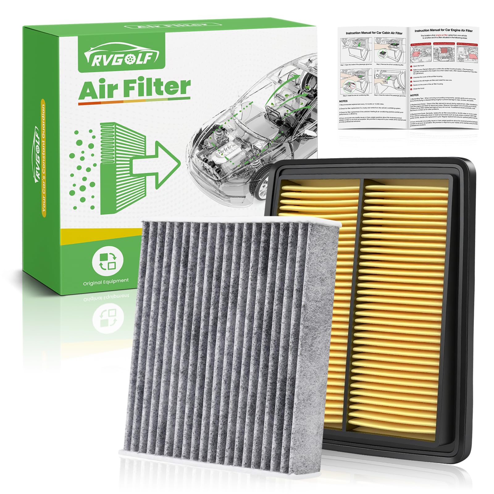 RVgolf engine air filter for Nissan Rogue enhances airflow and filtration.