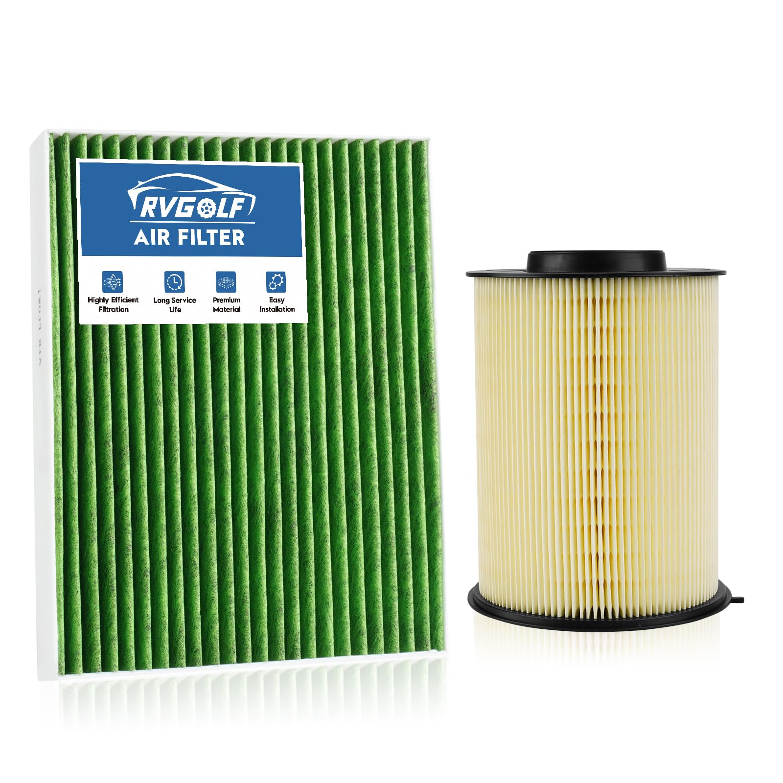 RVgolf engine air filter set for Escape demonstrates improved airflow and filtration.