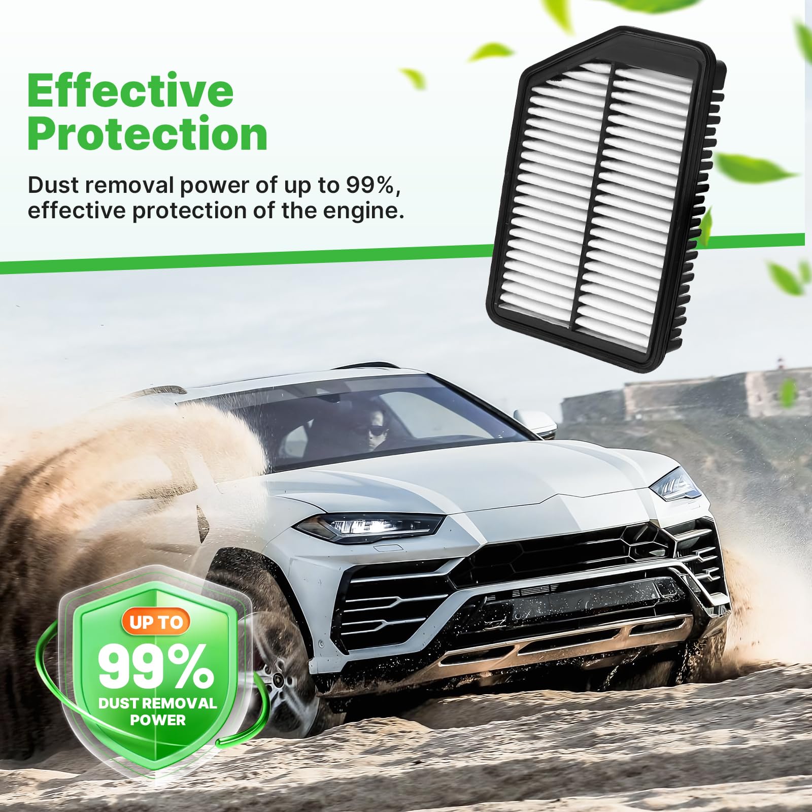 RVgolf engine filter installed in engine bay for improved airflow and performance.