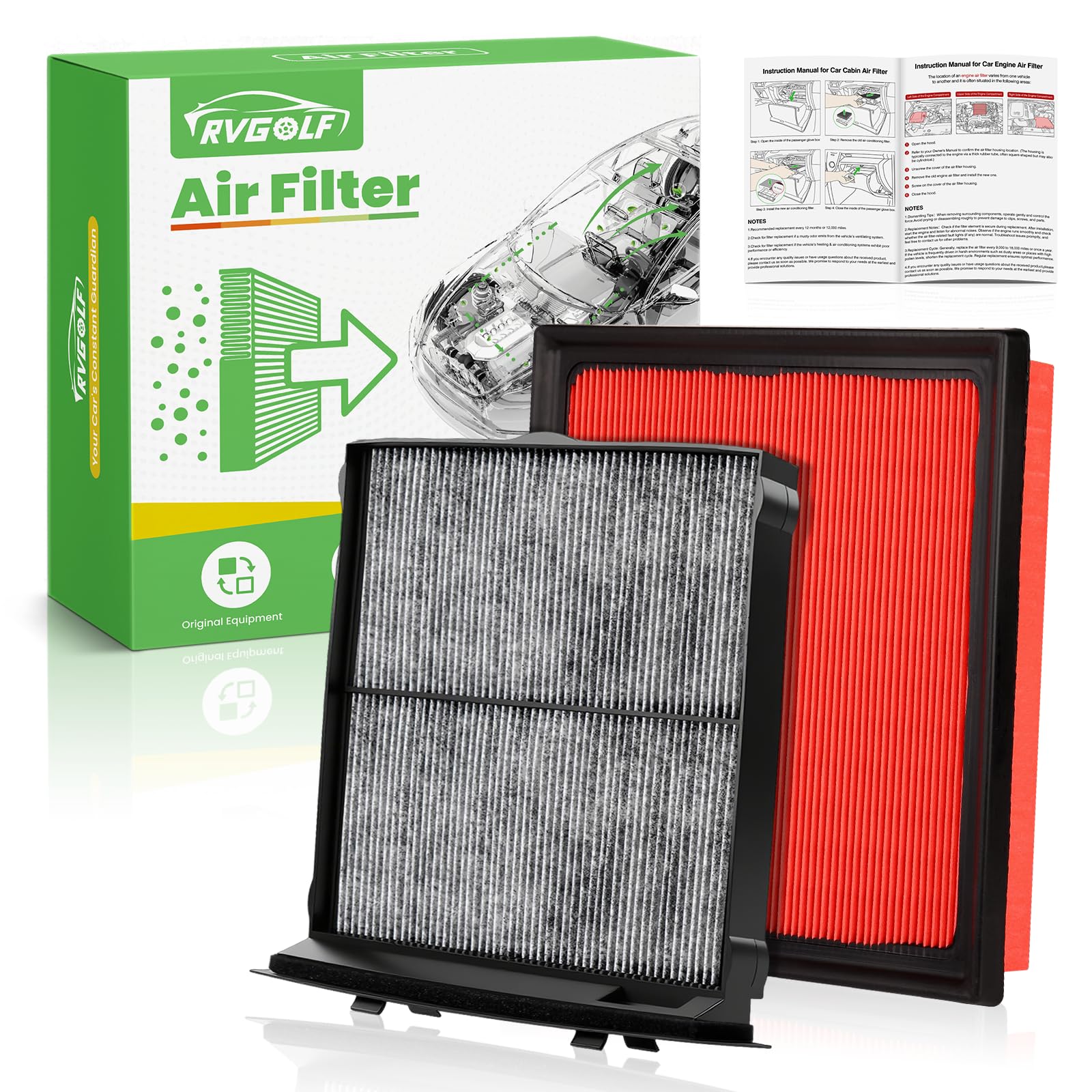 RVgolf engine air filter for Subaru Forester 2.5L improves airflow and filtration.