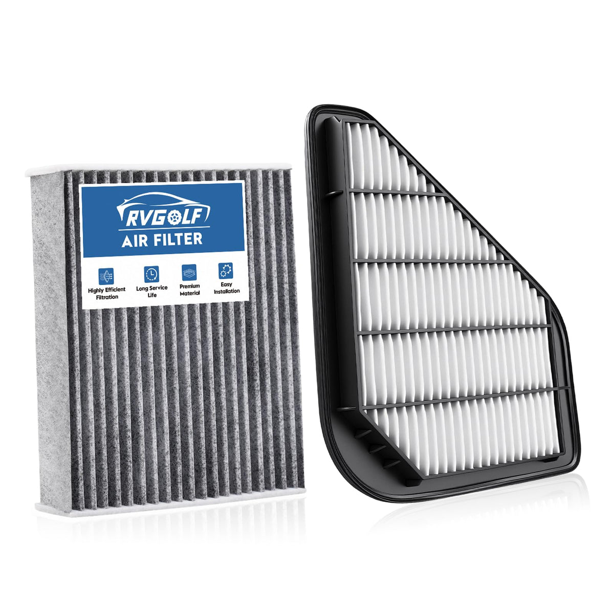 RVgolf engine air filter for Chevrolet Traverse with high filtration efficiency reducing intake impurities.
