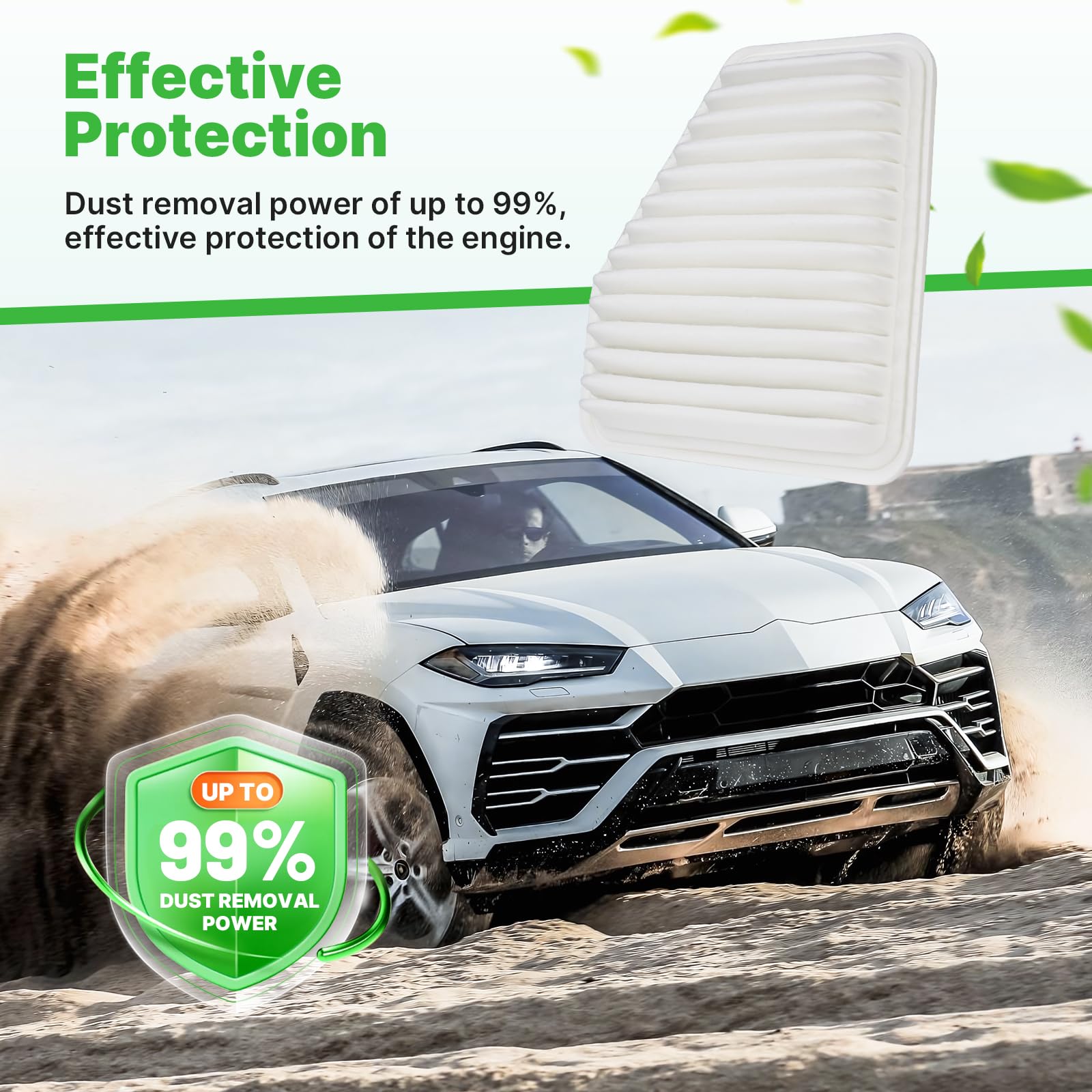 RVgolf engine filter material detail shows high-filtration fibers for performance