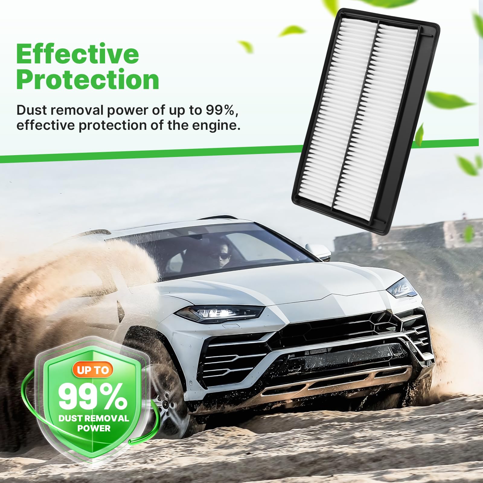 RVgolf low-resistance cabin filter design reduces airflow noise.