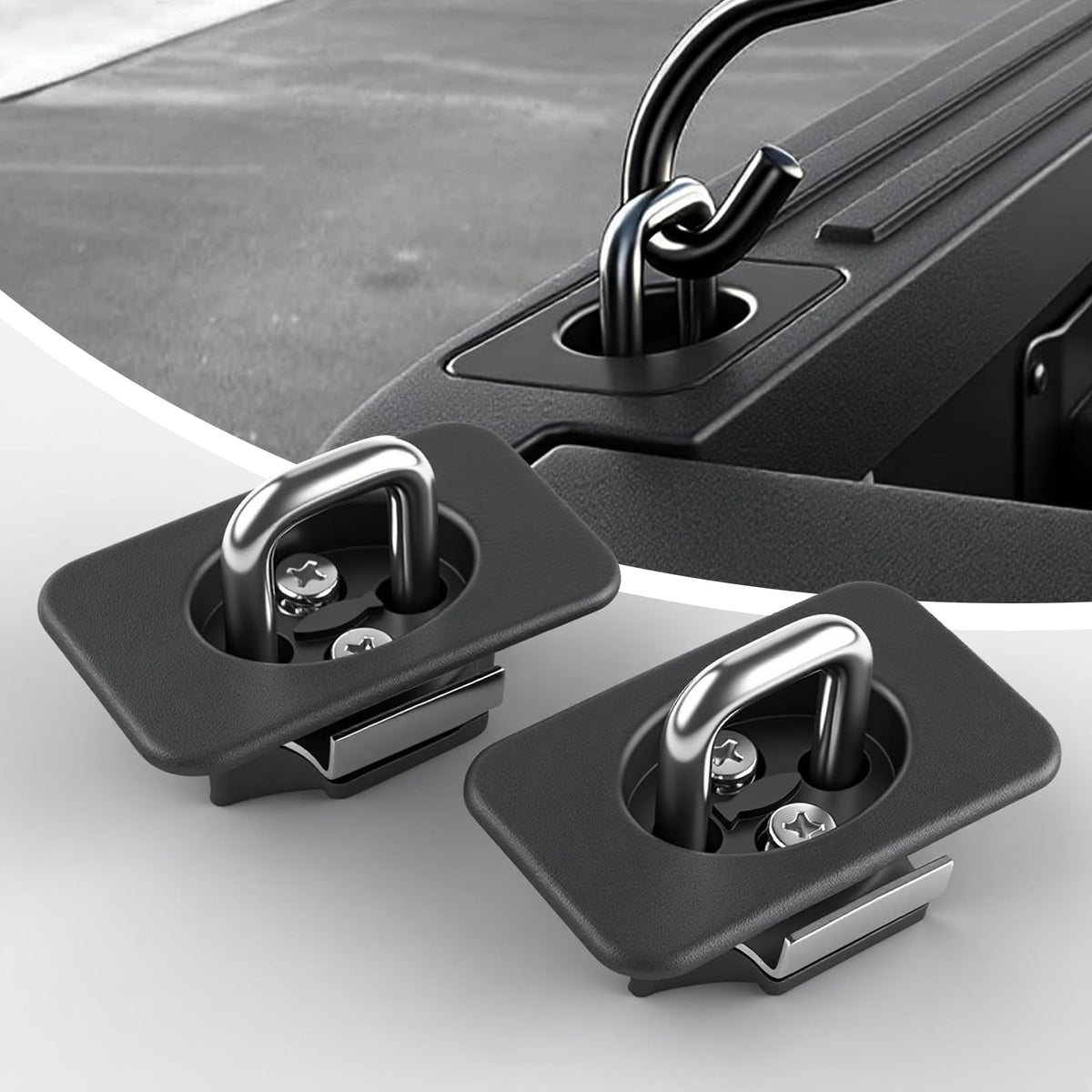 RVgolf tie-down anchor for truck bed; two-pack secures cargo.