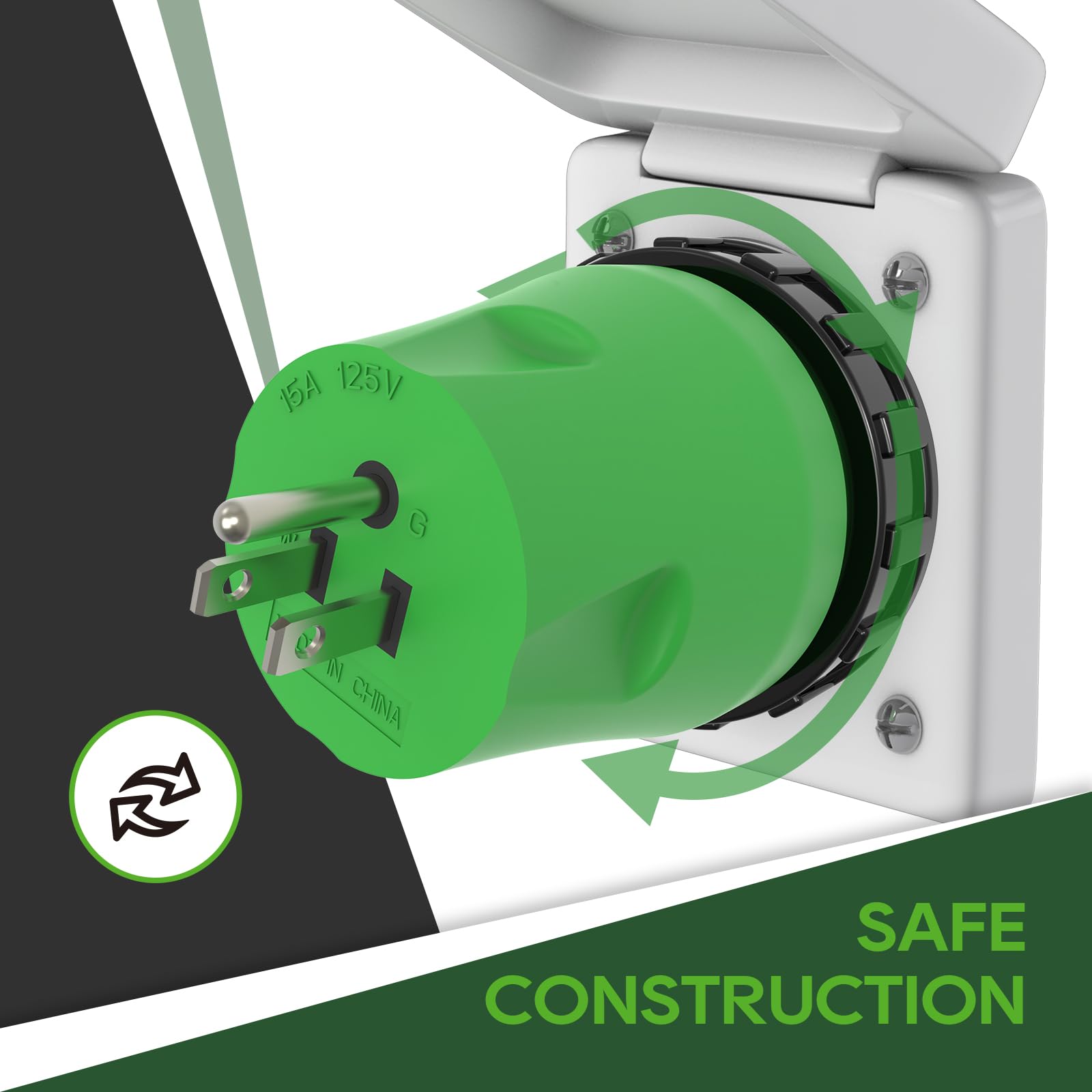 Locking-ring design and waterproof features for outdoor use