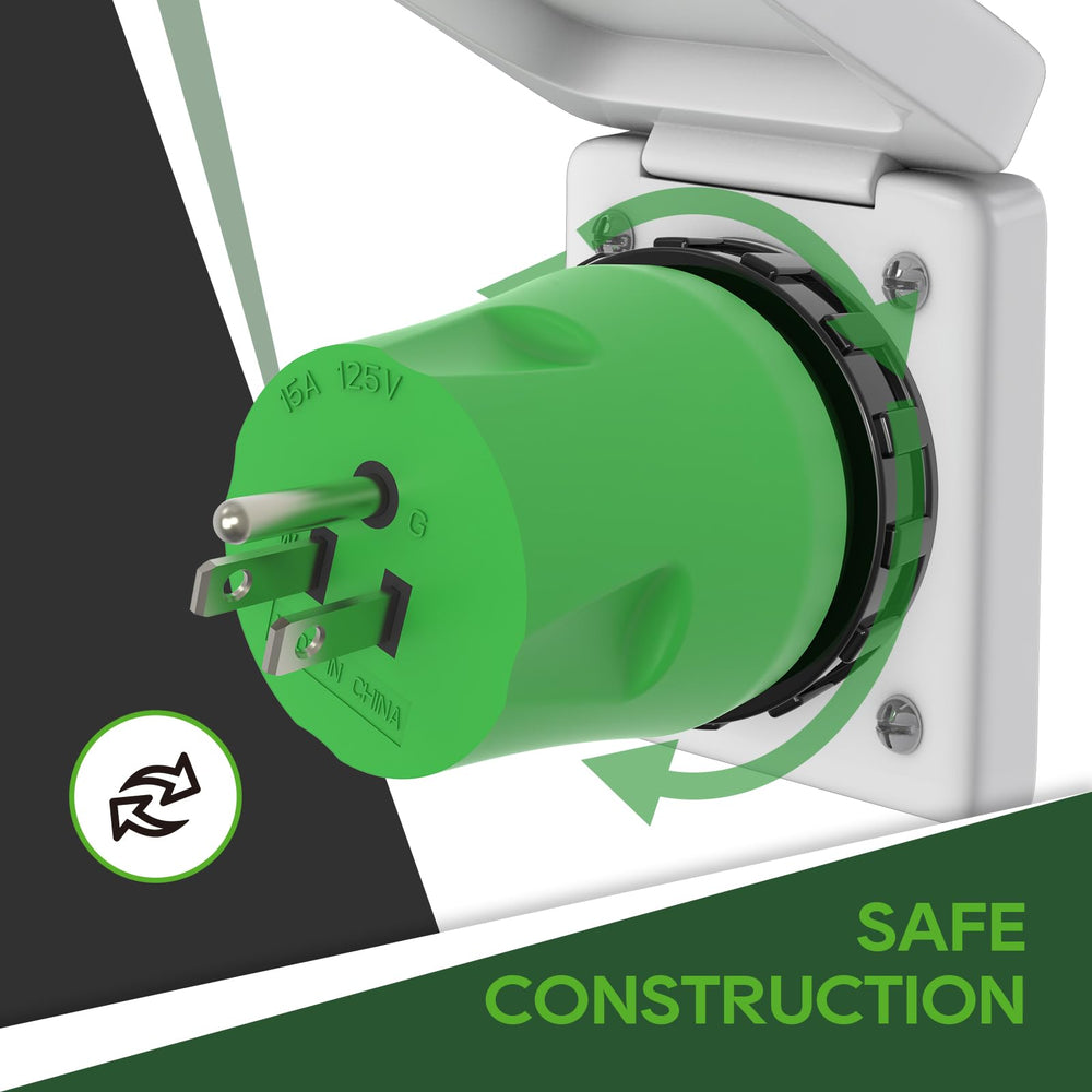 Locking-ring design and waterproof features for outdoor use