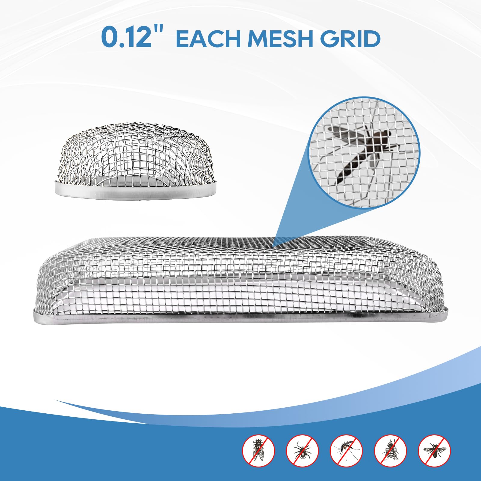 RVGUARD water heater fitting screen guards vents and reduces insect access with 8.5x6x1.3 inch mesh.