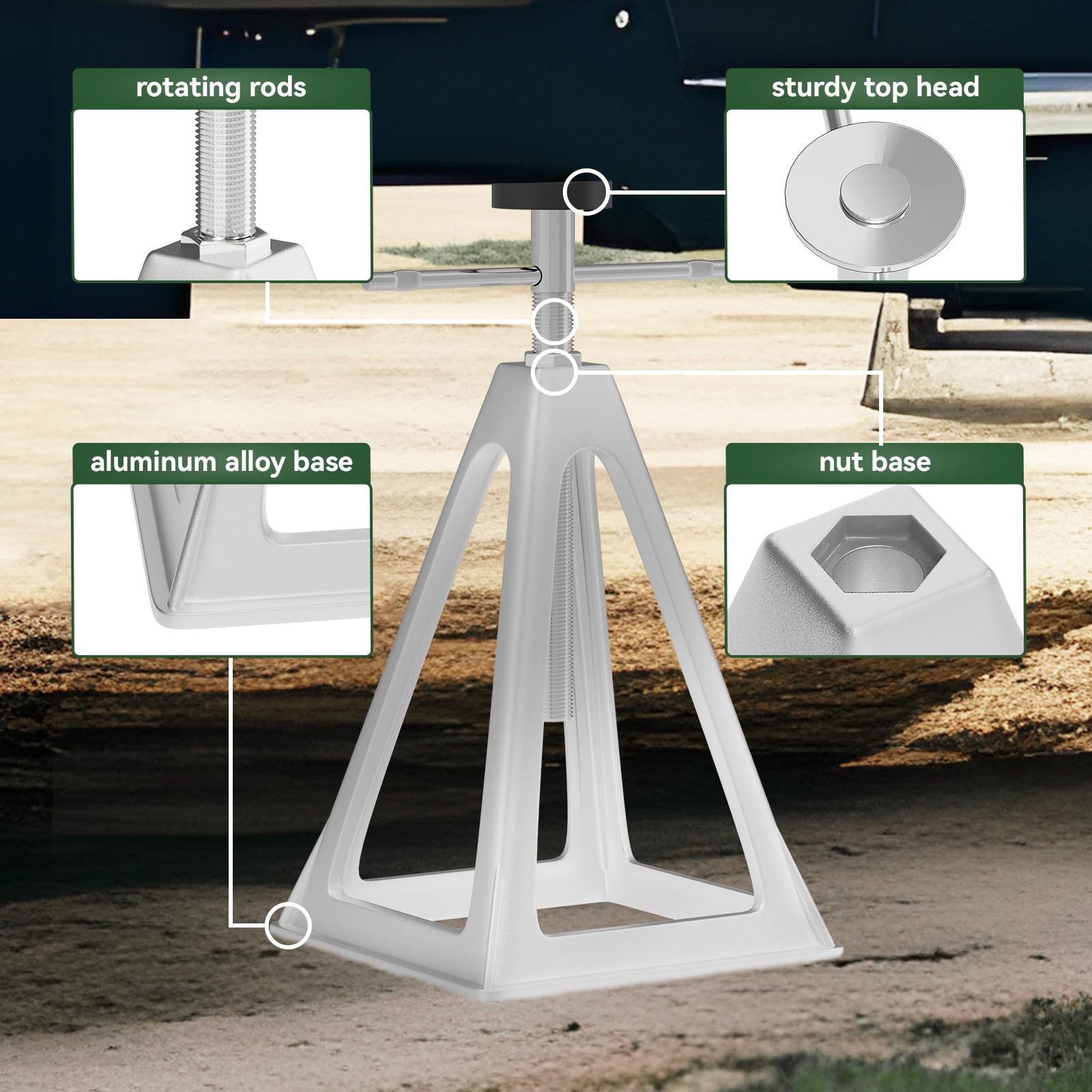 RVGUARD RV Stack Jacks height range from 11 to 17 inches