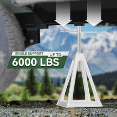 RVGUARD RV Stack Jacks installed under an RV for stabilization