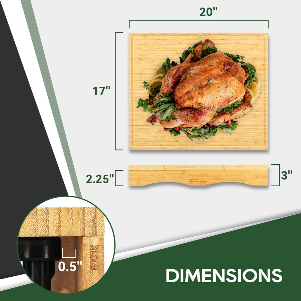 Built-in juice grooves keep drips contained while chopping with the RVGUARD board.