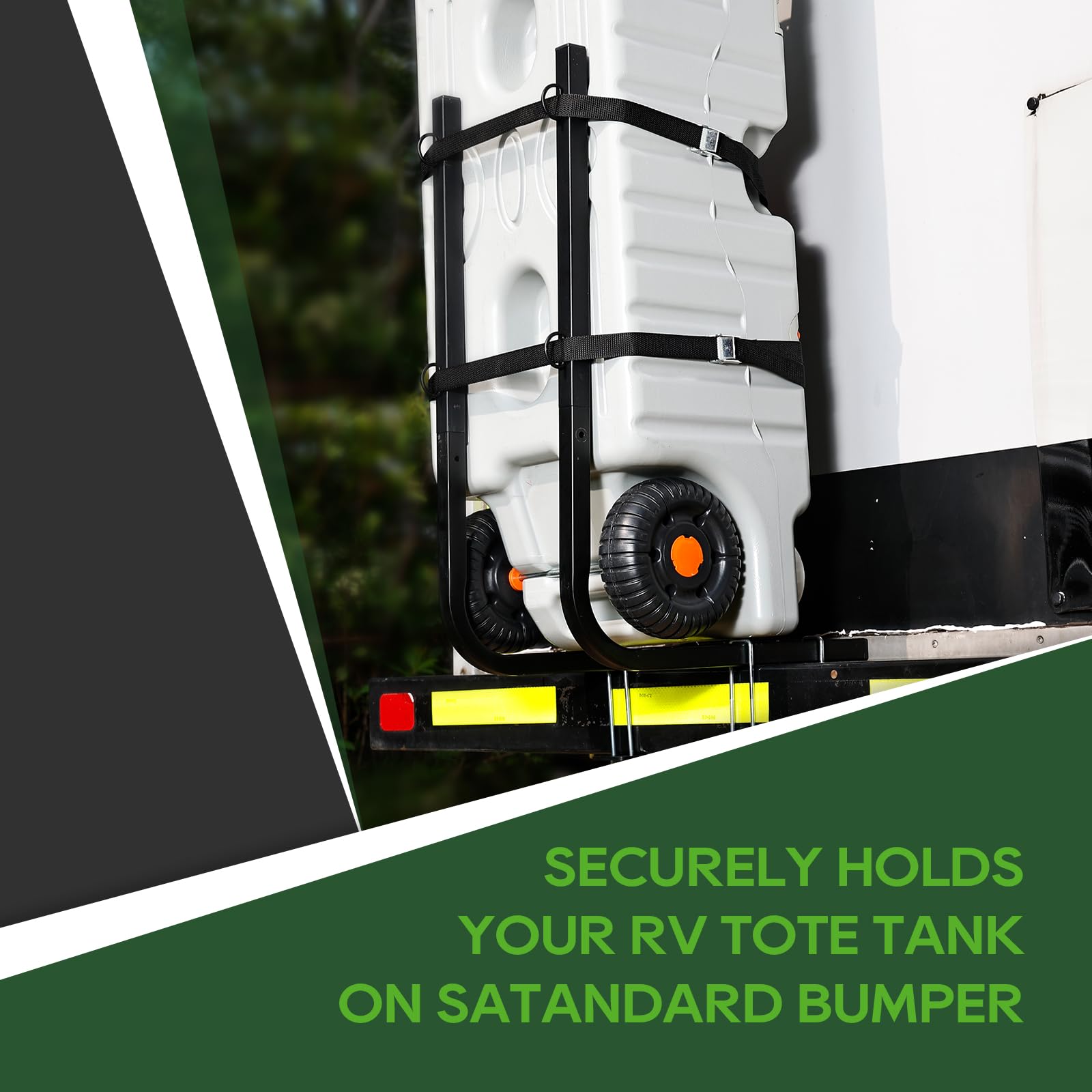 RVGUARD bumper-mount design fits 3.6–4.5 inch bumpers for easy installation