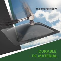 RVGUARD skylight durable polycarbonate construction provides reliable impact resistance.