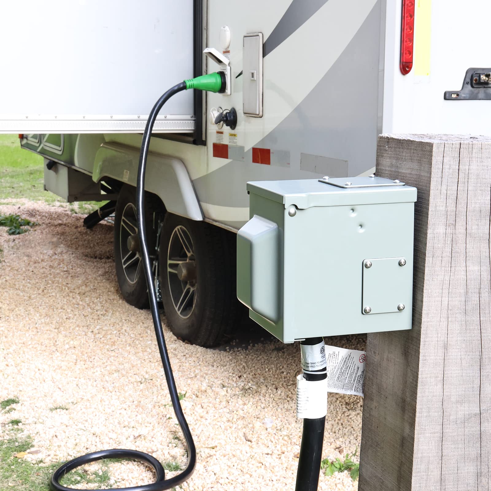 RVGUARD weatherproof STW jacket supports outdoor RV setups.
