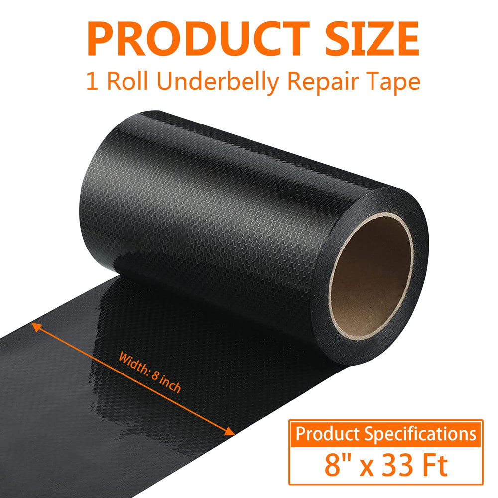 Rvhouse underbelly tape close up shows strong adhesive bond and wear resistance