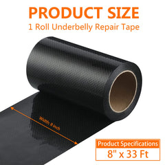 Rvhouse underbelly tape close up shows strong adhesive bond and wear resistance